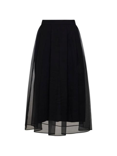Brunello Cucinelli pleated layered midi skirt