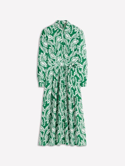 BODEN Alexa Long Sleeve Midi Dress-Fresh Green, Scattered Vine