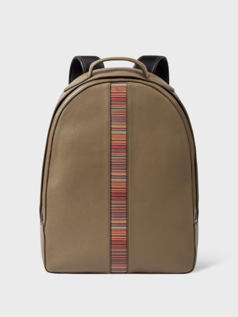 Paul Smith Leather 'Signature Stripe' Backpack