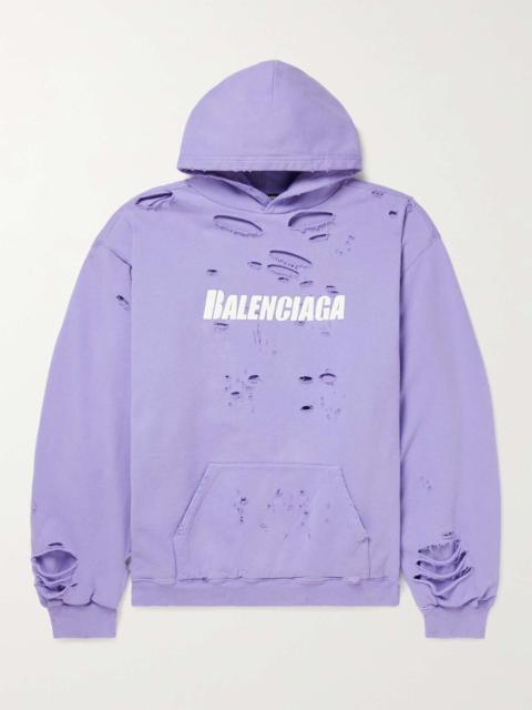 BALENCIAGA Destroyed Hoodie 에 보라색