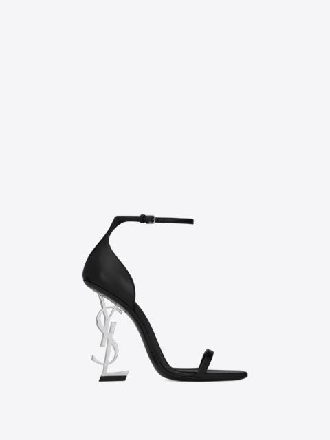 SAINT LAURENT opyum sandals in smooth leather with silver-tone heel