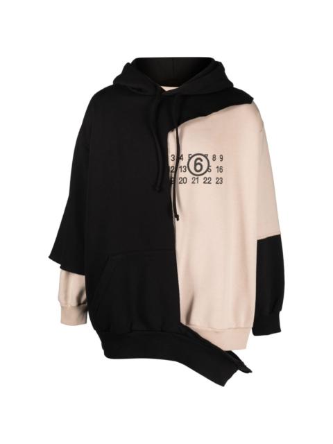 panelled asymmetric hoodie