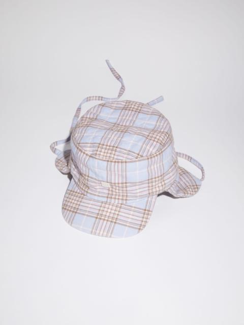 Acne Studios Check trapper hat - Light blue/pink