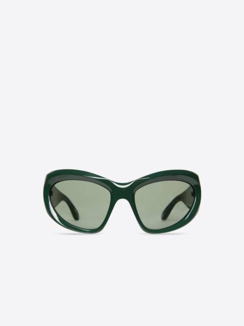 BALENCIAGA Wrap D-frame Sunglasses in Green