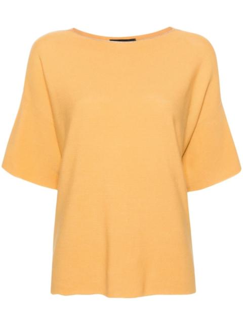 FABIANA FILIPPI beaded-trim short-sleeve jumper