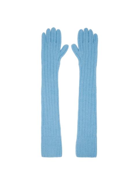 Dries Van Noten Blue Long Gloves