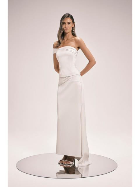 KAREN MILLEN Petite Tailored Satin Drape FishTail Maxi Skirt