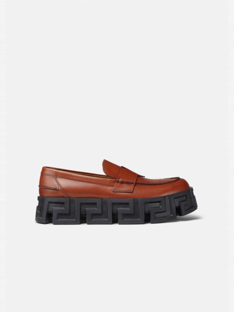VERSACE Greca Labyrinth Leather Loafers