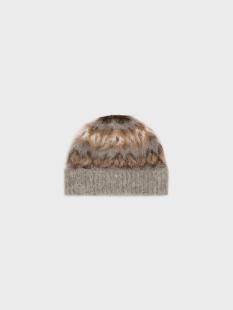 CELINE beanie in brushed fair isle alpaca wool