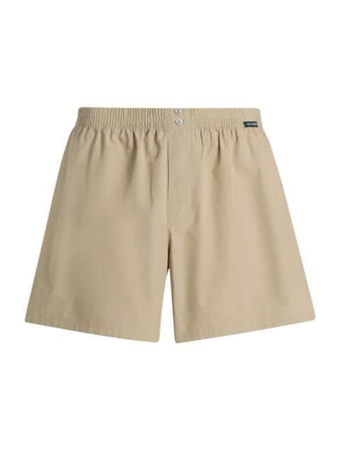 Dolce & Gabbana Men's ​Sporty Cotton Poplin Boxer Shorts - Beige