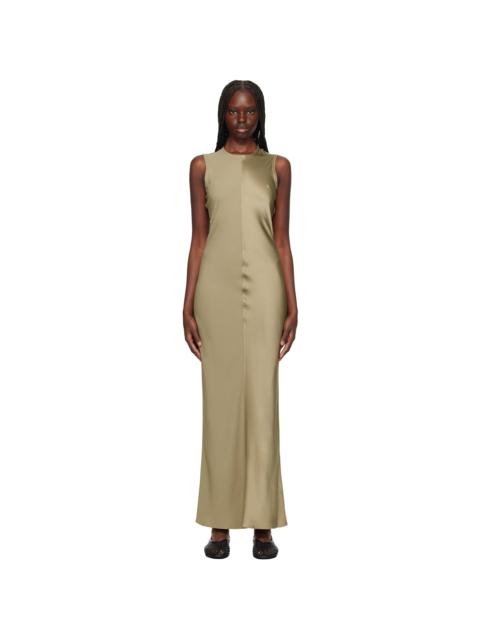 AMI Paris Taupe Straight Maxi Dress