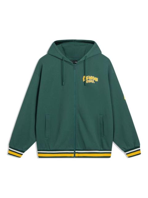 Li-Ning Li-Ning Hoops Graphic Hooded Jacket 'Green' AWDT549-3