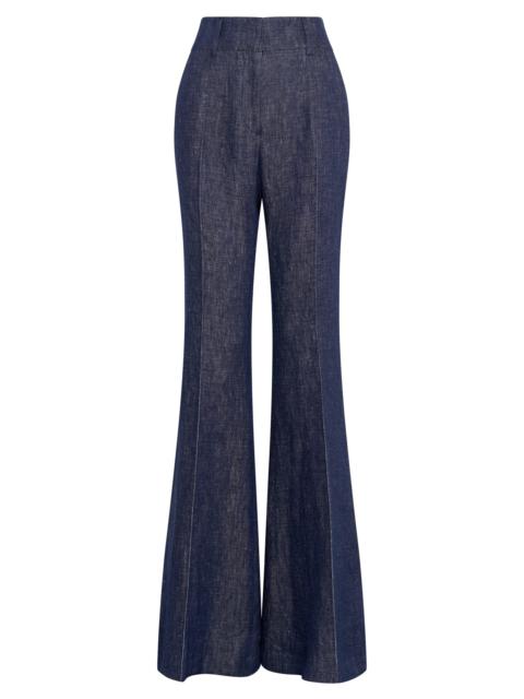 GABRIELA HEARST Rhein Flare Pant in Stone Washed Linen Denim