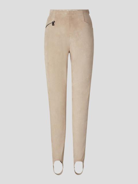 BOGNER JUMI SUEDE STIRRUP TROUSERS IN CAMEL