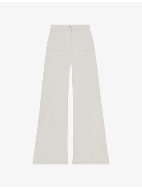 REISS Sakura Flared Patch-Pocket Stretch-Denim Jeans