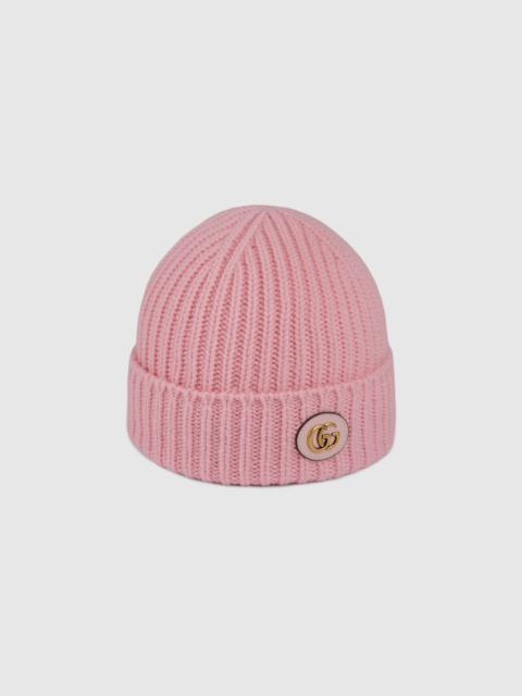 Wool cashmere hat with Double G