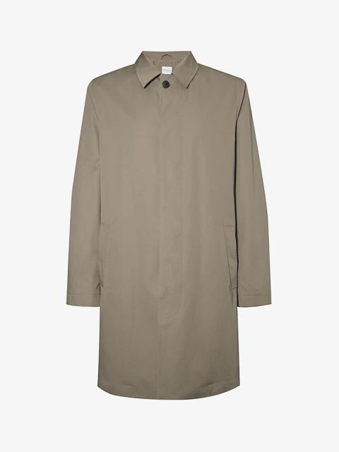 Spread-collar side-pocket cotton coat