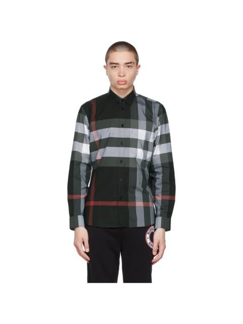 Burberry Grey Slim Somerton Check Shirt