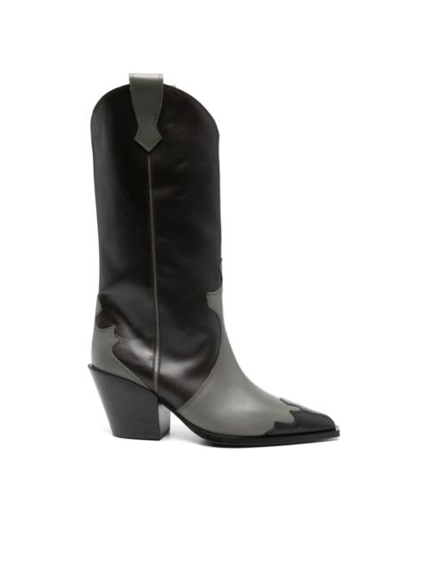 【関税込み】Aeyde ブラック Ariel レザー カウボーイブーツ AEYDE Ariel Cow Suede Leather Black Boots | Shopbop