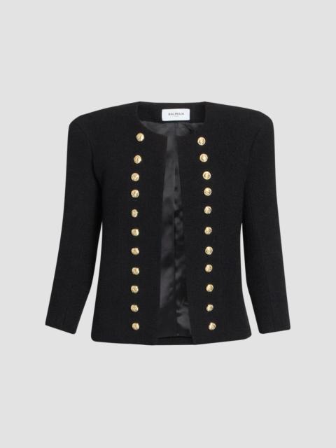 Balmain Women's Spencer Wool Bouclé Jacket - Noir