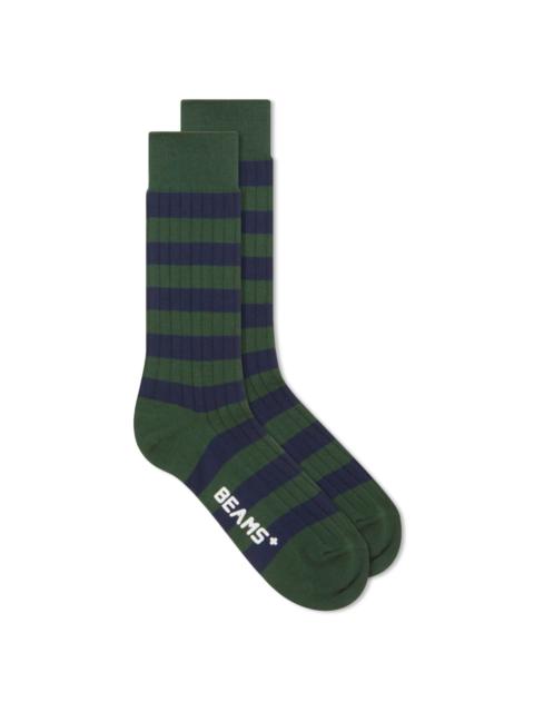 BEAMS PLUS Beams Plus Rib Stripe Sock
