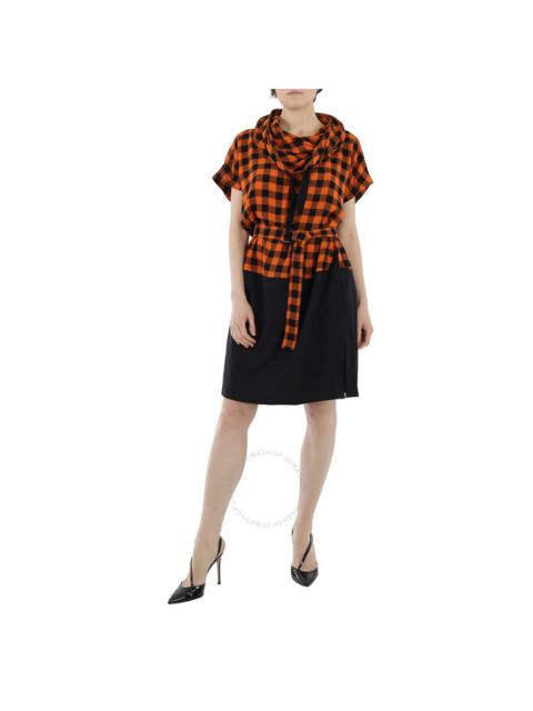 KENZO Kenzo Wool Blend Check Snood Dress