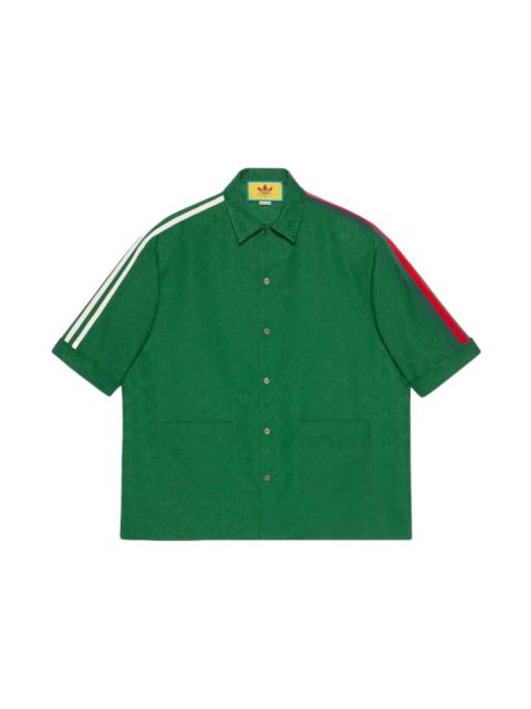 GUCCI Gucci x adidas GG Trefoil Jacquard Shirt Green
