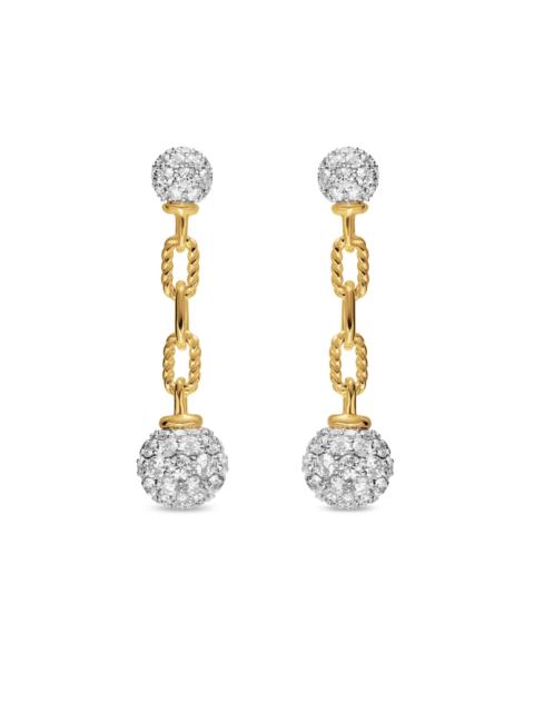 DAVID YURMAN Women's DY Madison Pavé Bead Drop Earrings in 18K Yellow Gold with Diamonds, 50MM - Diamond