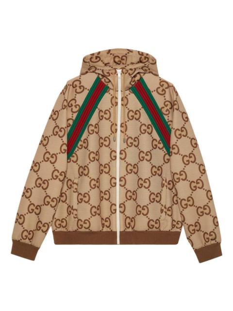 GG-monogram zip hooded jacket
