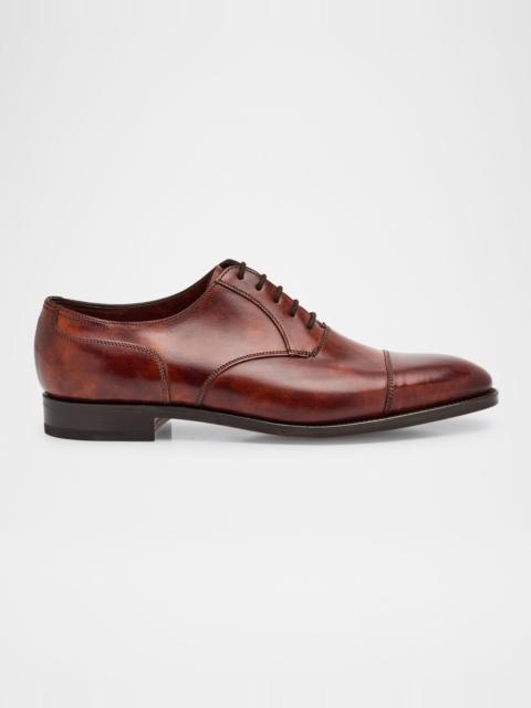 John Lobb Men's Taunton Cap Toe Leather Oxfords