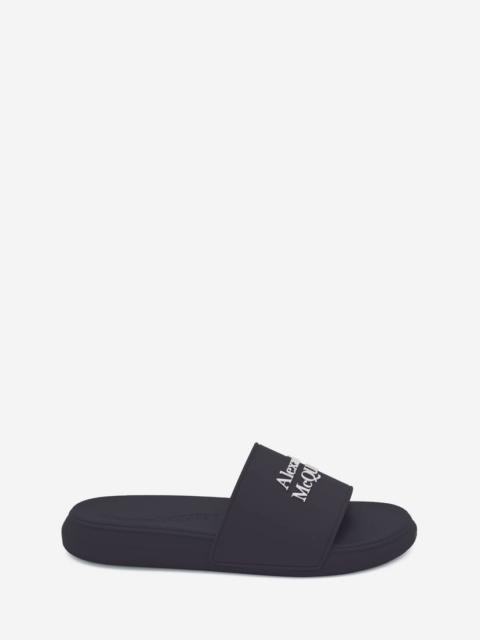 Alexander McQueen Alexander Mcqueen Pool Slide in Navy/white