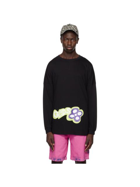 GCDS Black Checkerboard Long Sleeve T-Shirt