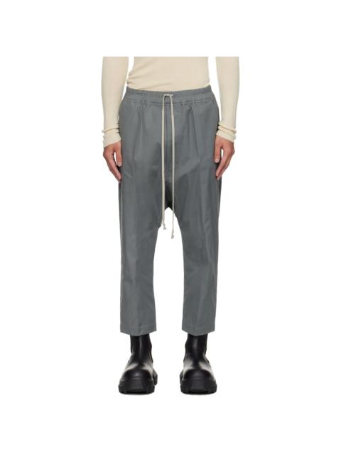 Rick Owens Gray Concordians Drawstring Cropped Trousers