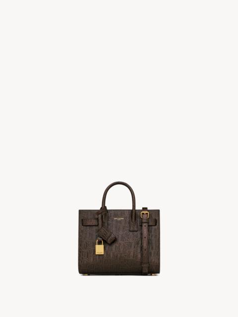 SAINT LAURENT SAC DE JOUR IN CROCODILE-EMBOSSED LEATHER – NANO