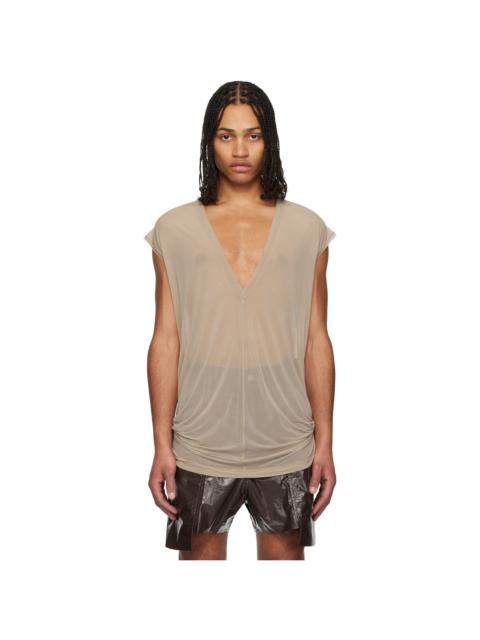 Rick Owens Taupe Hollywood Deep V SL T-shirt