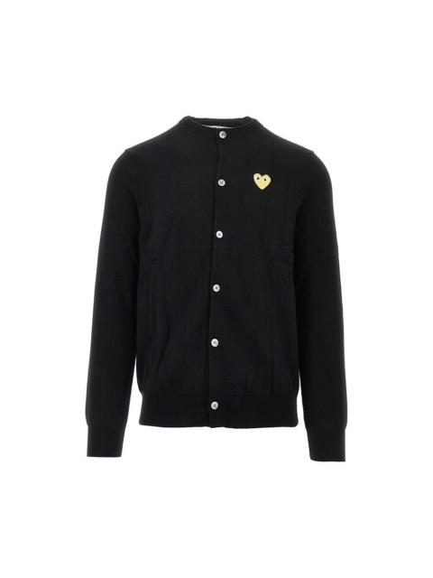 Comme des Garçons PLAY WOOL CARDIGAN WITH HEART PATCH
