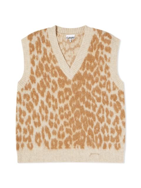 GANNI GANNI Leopard Jacquard Oversized Vest