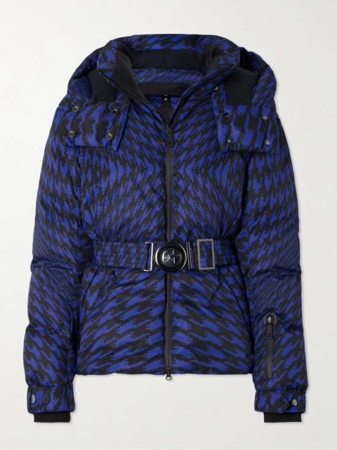 PERFECT MOMENT + Johnnie Walker Candice belted quilted printed down ski jacket