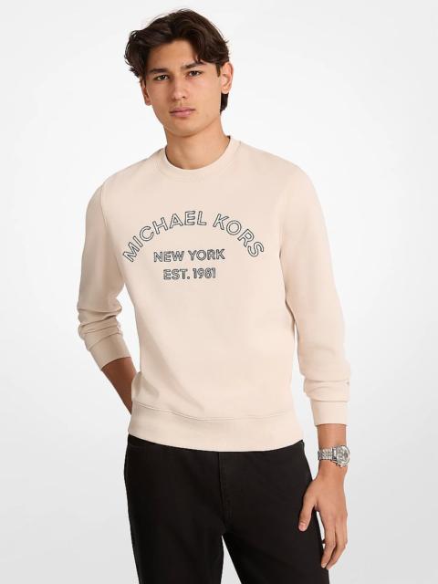 MICHAEL KORS Logo Cotton Blend Crewneck Sweater