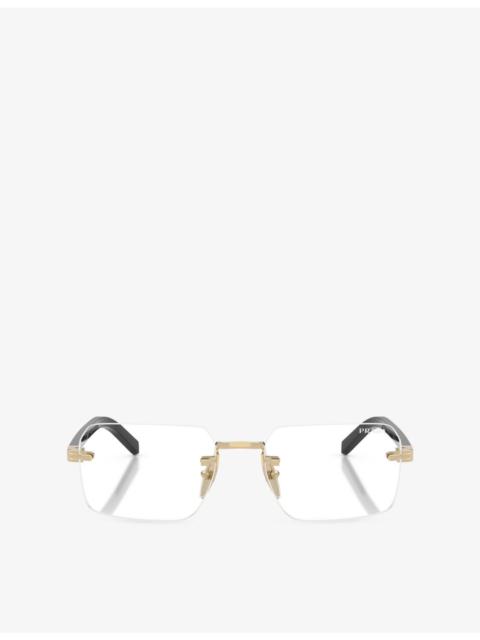 Prada PR D55S Square-Frame Metal Optical Glasses