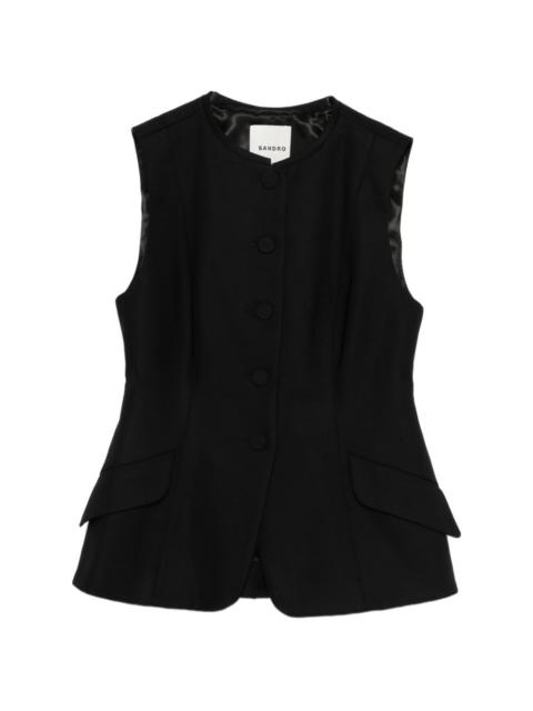 Sandro buttoned front-pocket gilet
