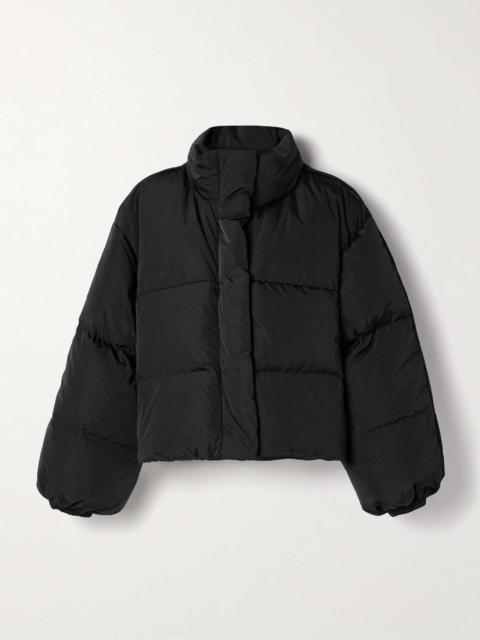 Cropped quilted shell down jacket