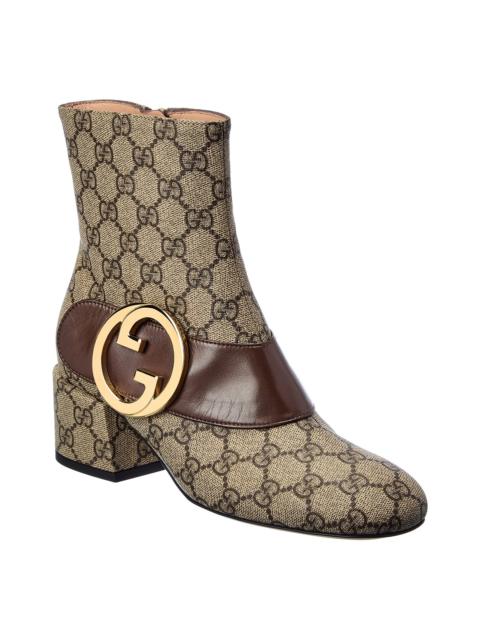 GUCCI Gucci Blondie Canvas & Leather Ankle Bootie