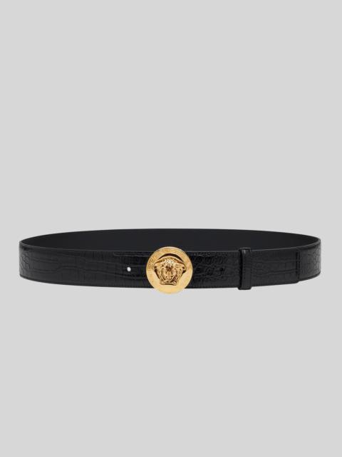 VERSACE Mock Croc Palazzo Leather Belt