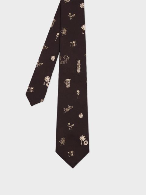 Paul Smith Brown Silk 'Travel' Tie