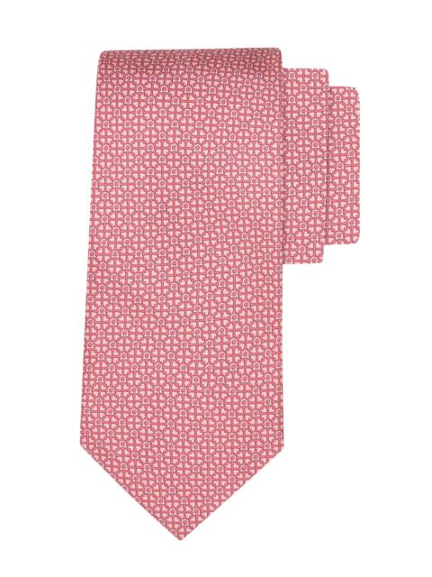 FERRAGAMO Men's Ada Gancio Woven Silk Tie - Rosa