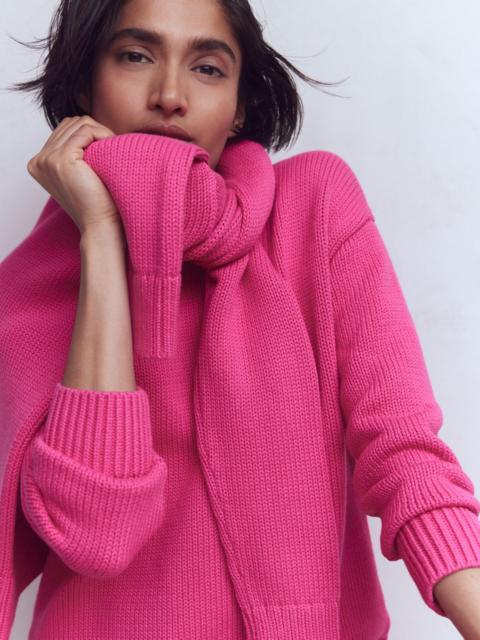 BODEN Lucy Oversized Cotton Jumper-Pink Peony