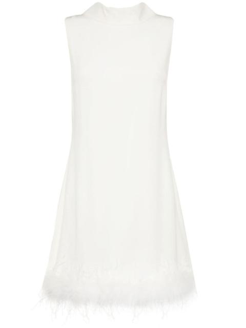 RIXO Candice feather-trim minidress