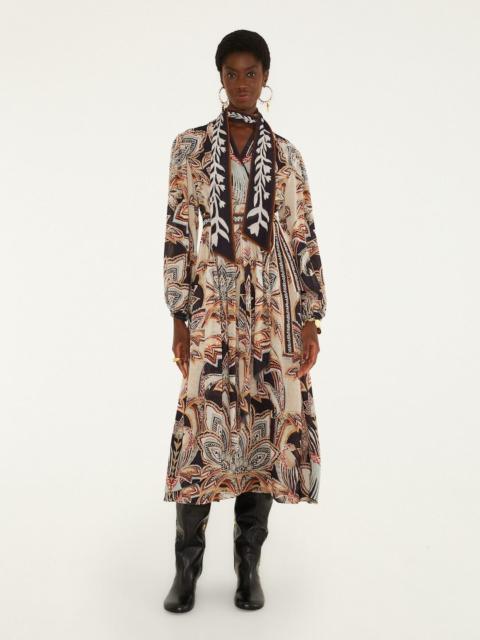 FARM RIO Tapestry Dream Long Sleeve Midi Dress