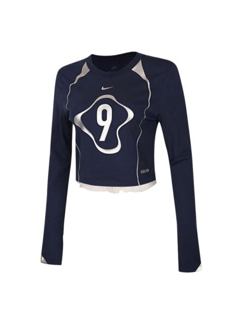 Nike (WMNS) Nike Sportswear Long Sleeve Top 'Navy White' IO0467-410